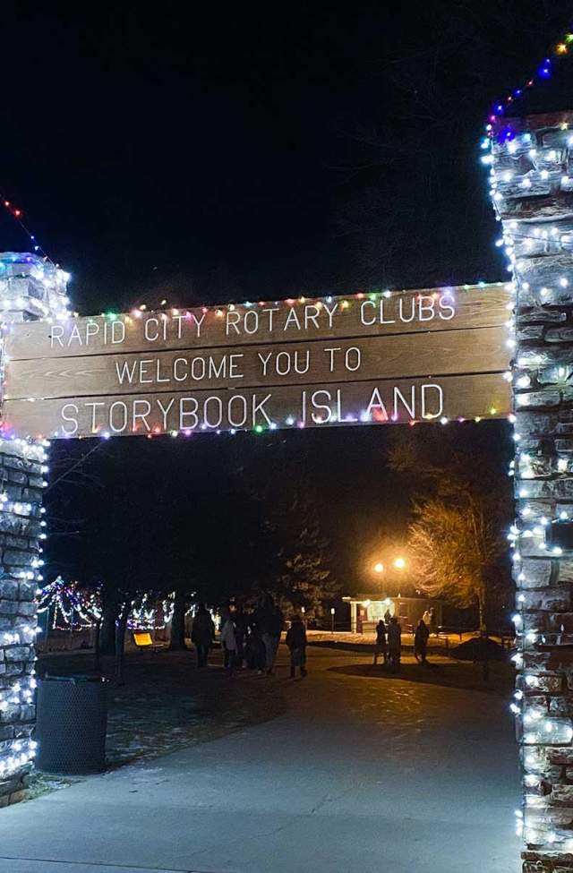 Christmas Nights of Light entrance at Storybook Island