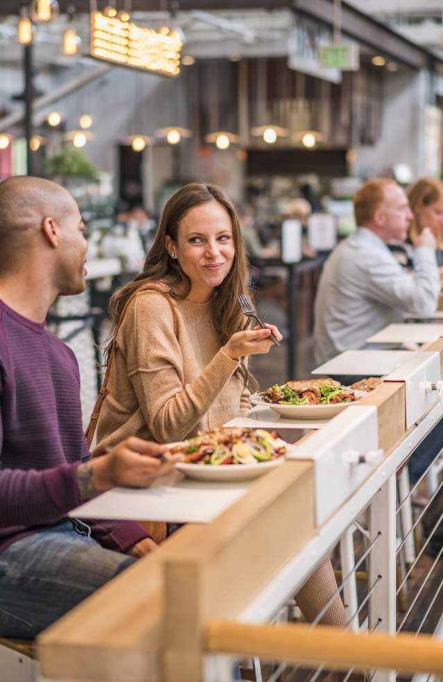 A couple dining at the Anaheim Packing House