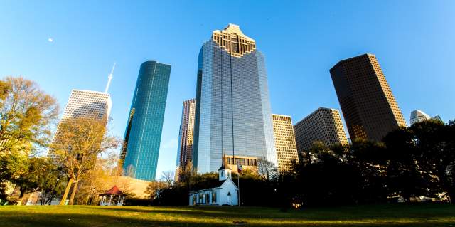Skyline from Sam Houston Park