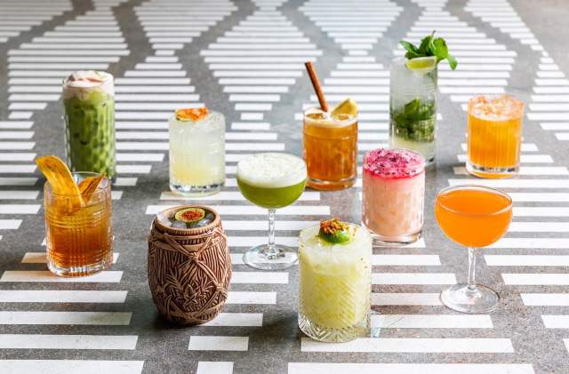 Cocktails on a table from Tropicales bar in Houston