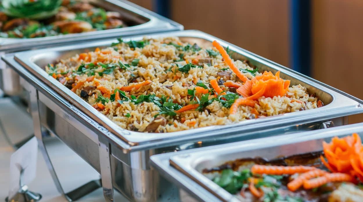 Buffet style food set up