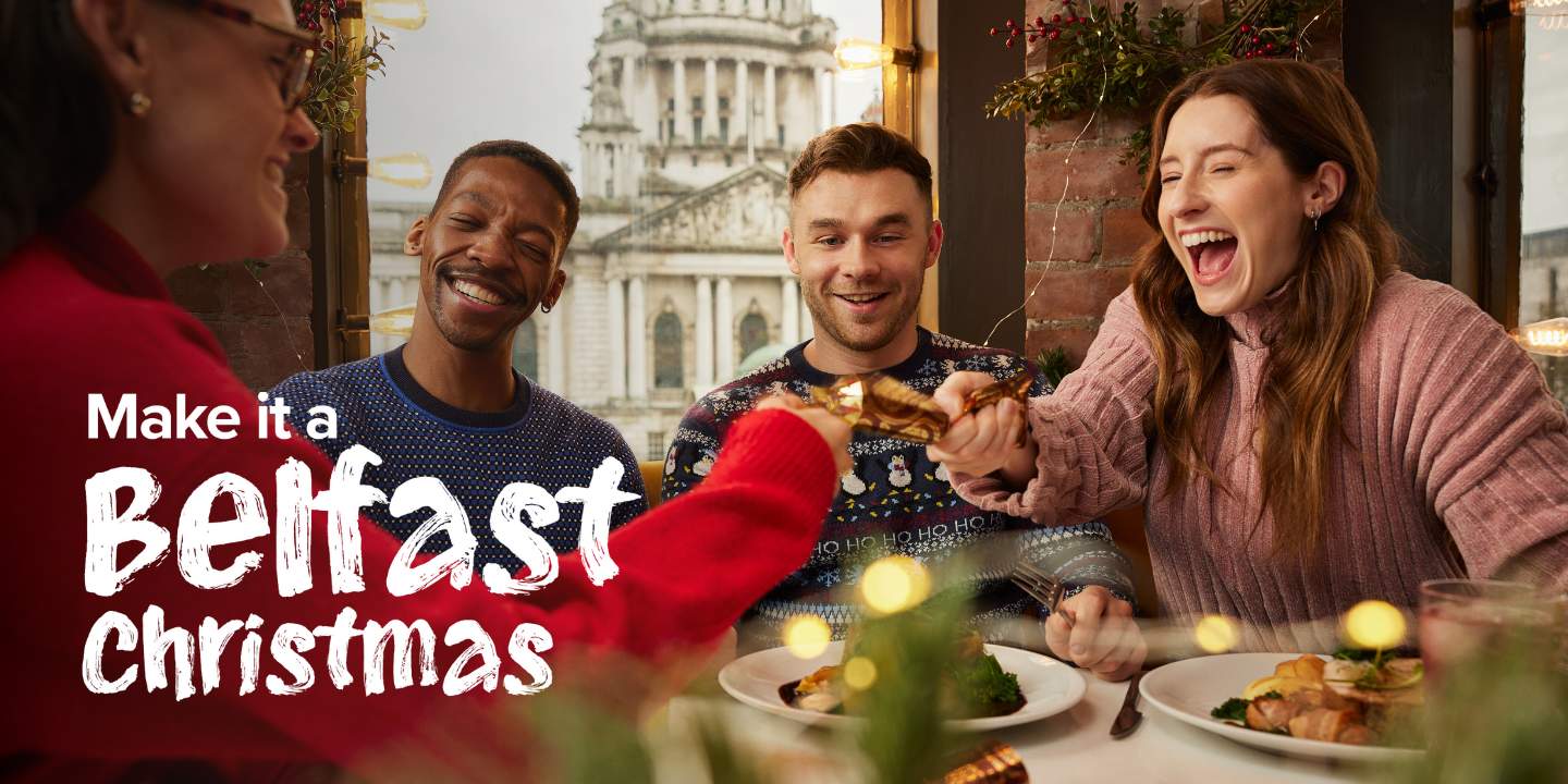 Group enjoying a Christmas dinner at Parisien