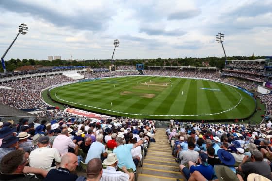 A view from the stands across the green at Edgbaston Stadium