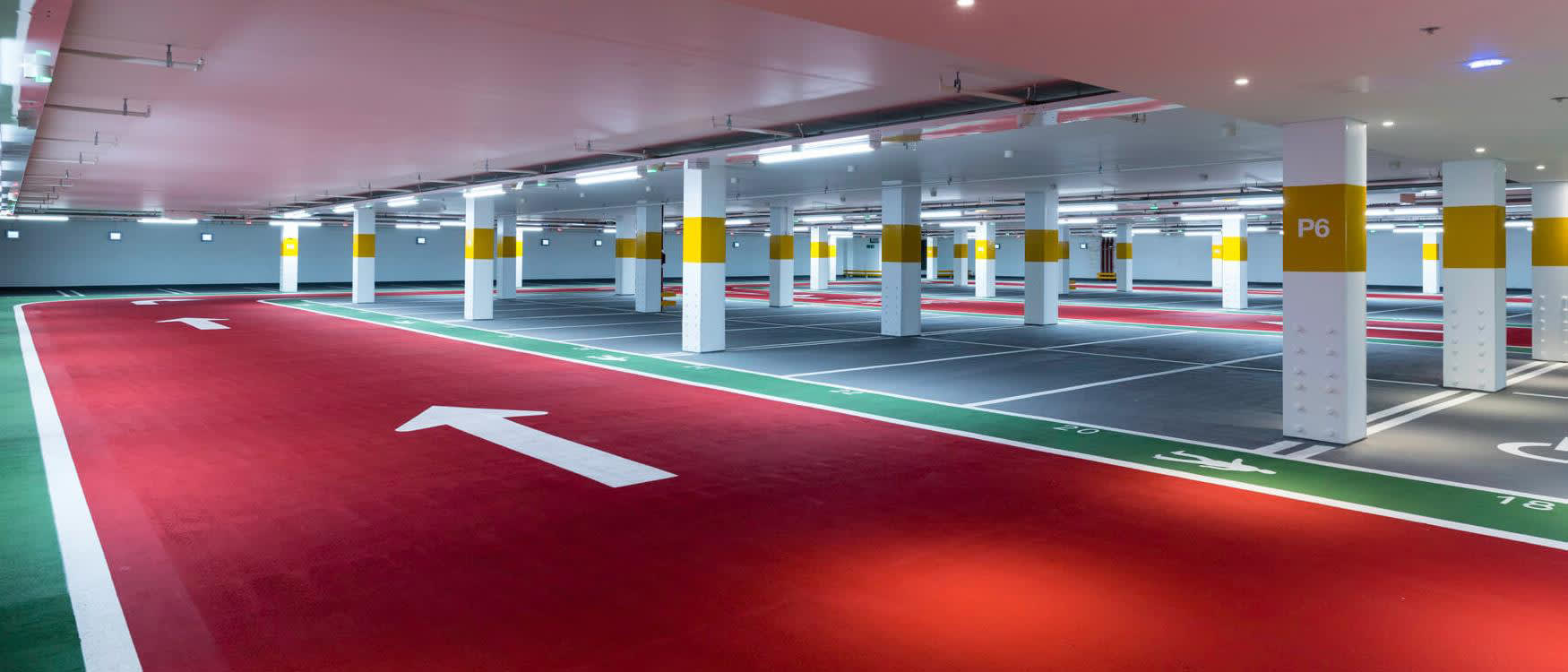 An empty floor in a high-end car park in Birmingham.