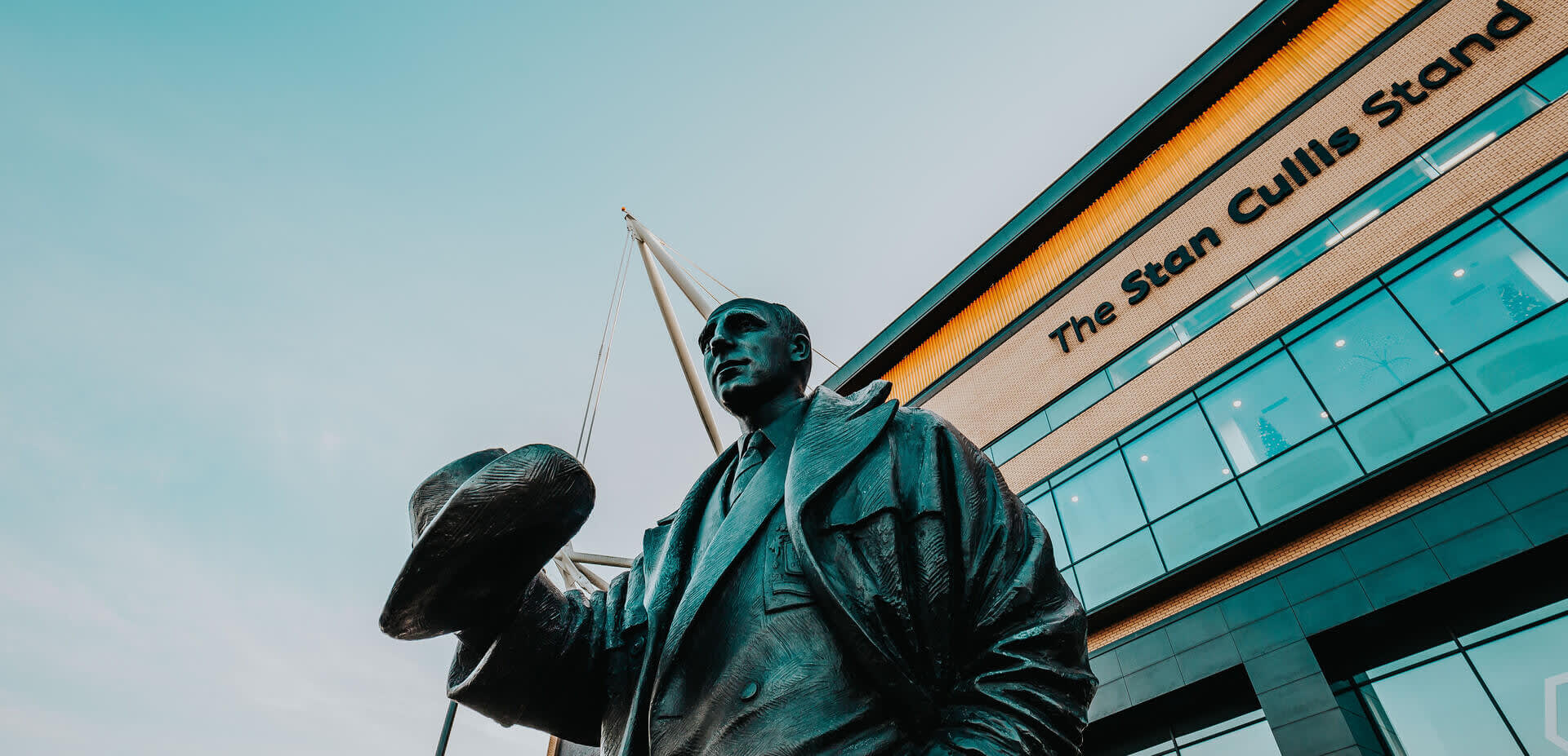 The statue of Stan Cullis outside Molineux Stadium