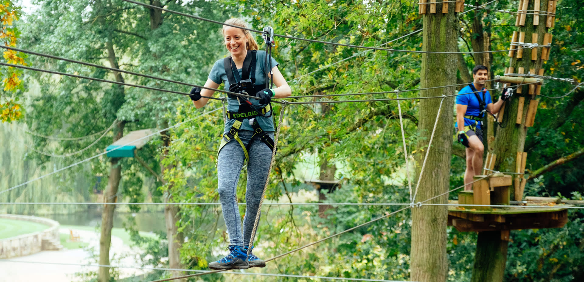 Lady on high ropes