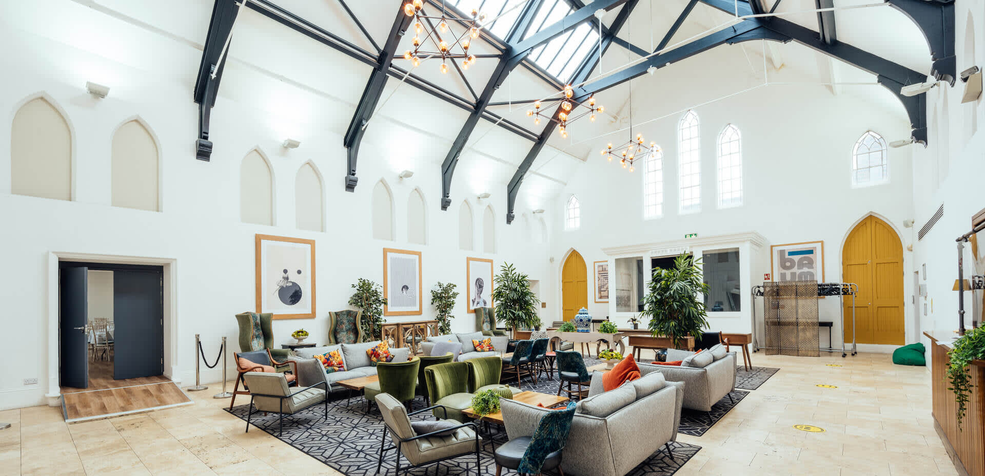 High arched ceiling and interior of Fazeley Studios, Digbeth, Birmingham
