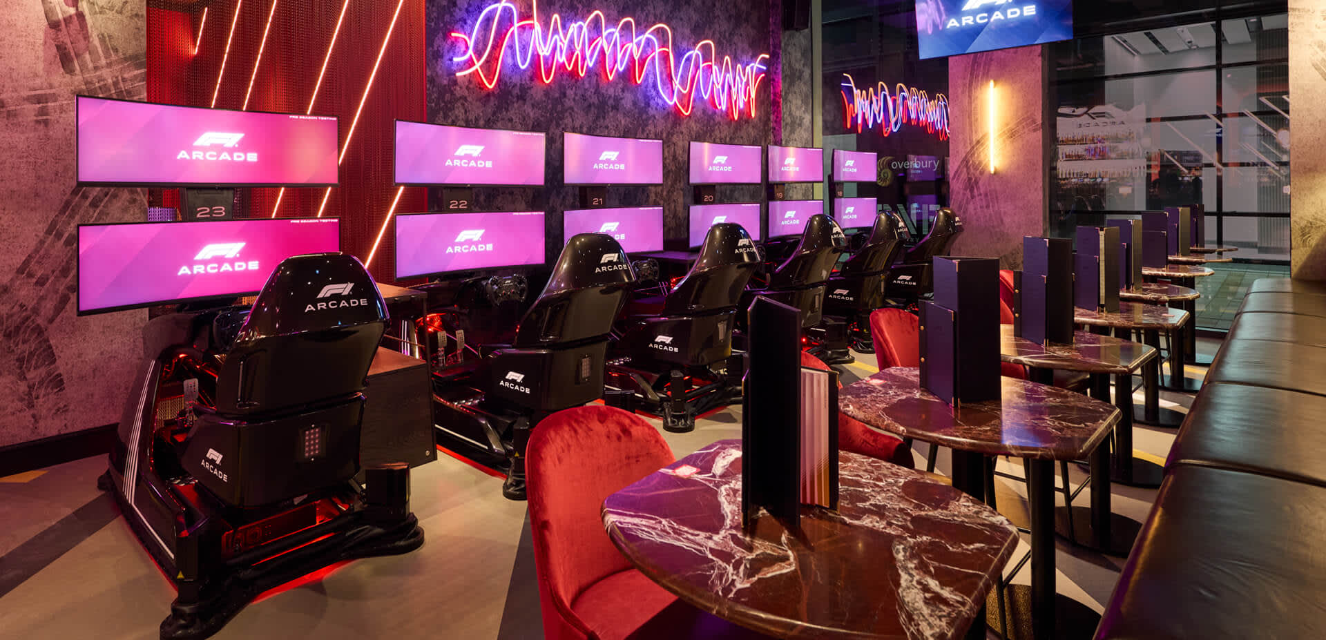 Gaming seats at F1 Arcade