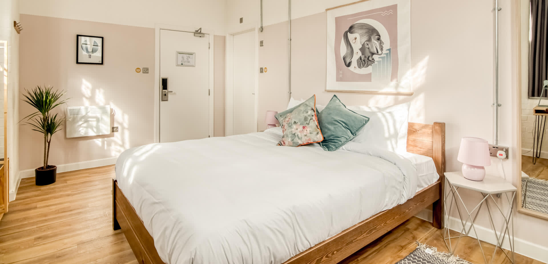 Double bed private room at Selina Birmingham