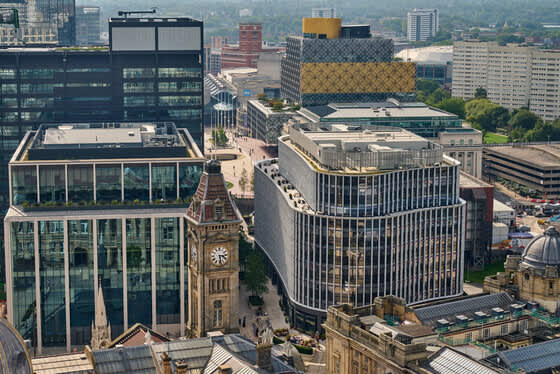 View of buildings in Centenary Square Birmingham