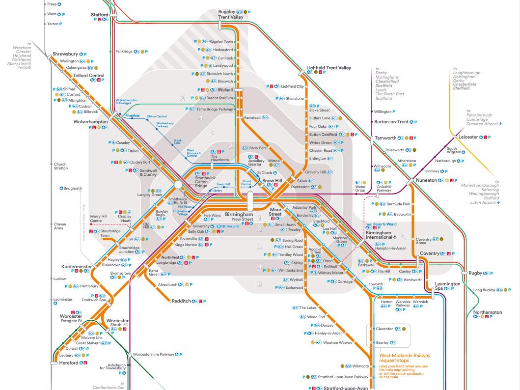 West Midlands Railway Network Map