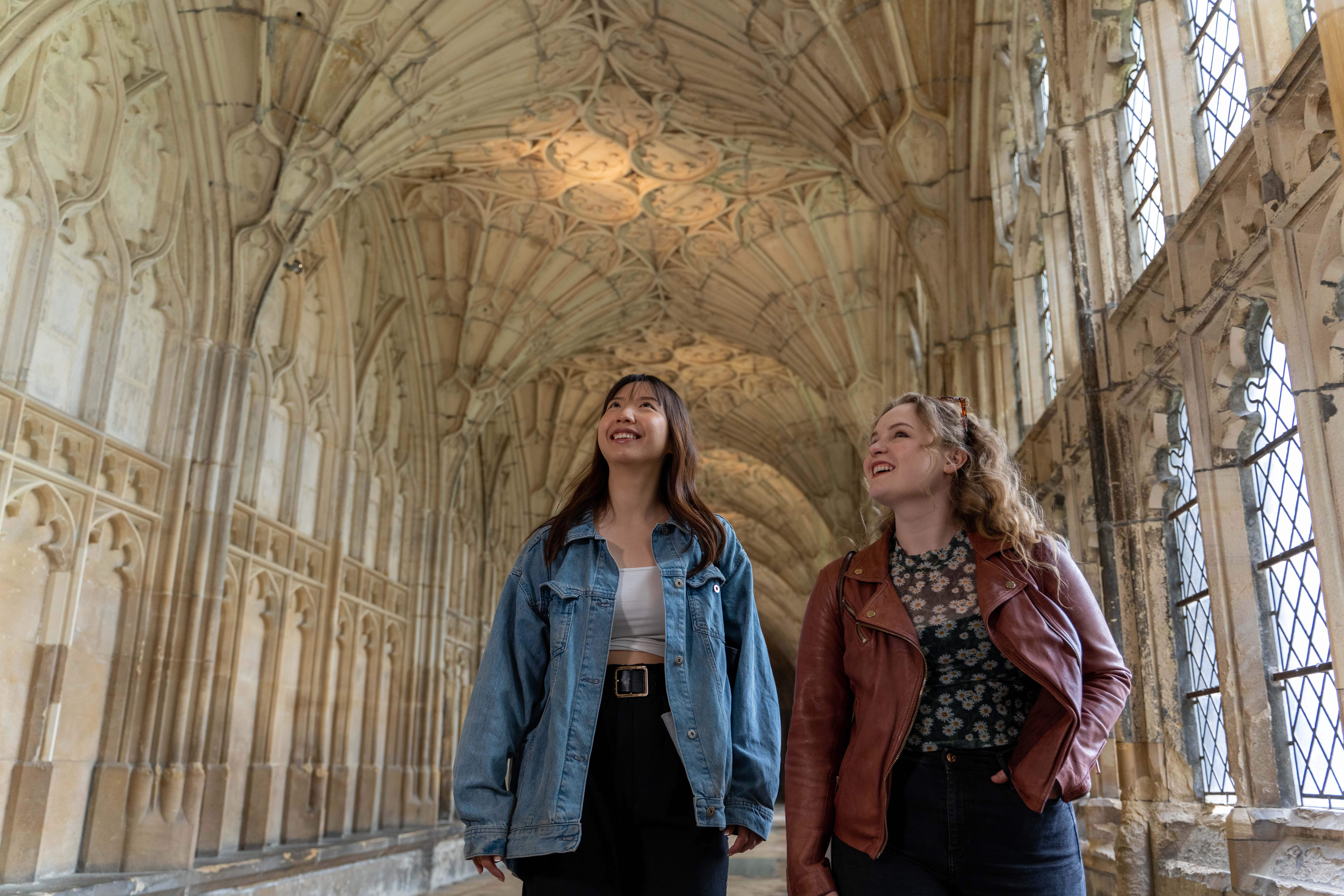 Ladies exploring Gloucester Cathedral