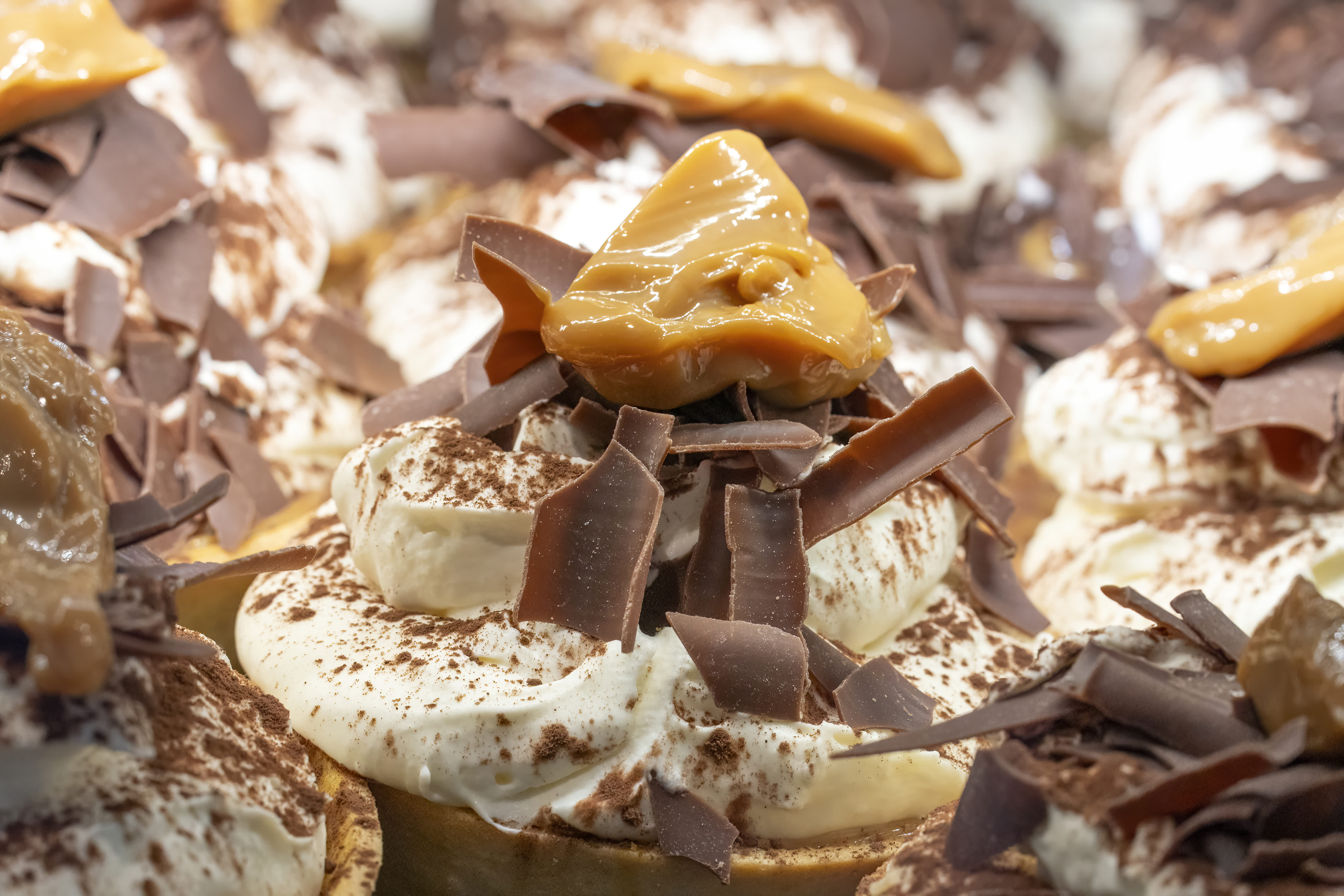 Close up of a chocolate and cream confection from Hugo Lovage