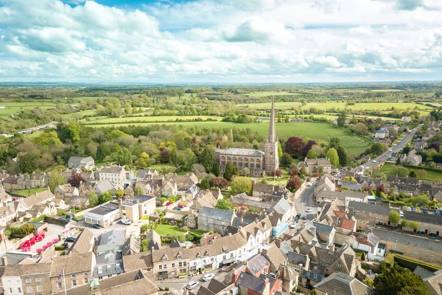 birds eye view Tetbury 