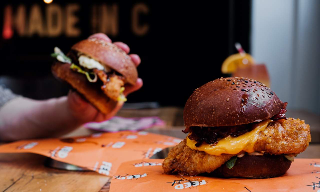 Fried chicken burgers