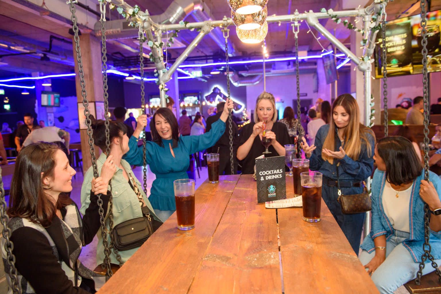 Women drinking in a bar