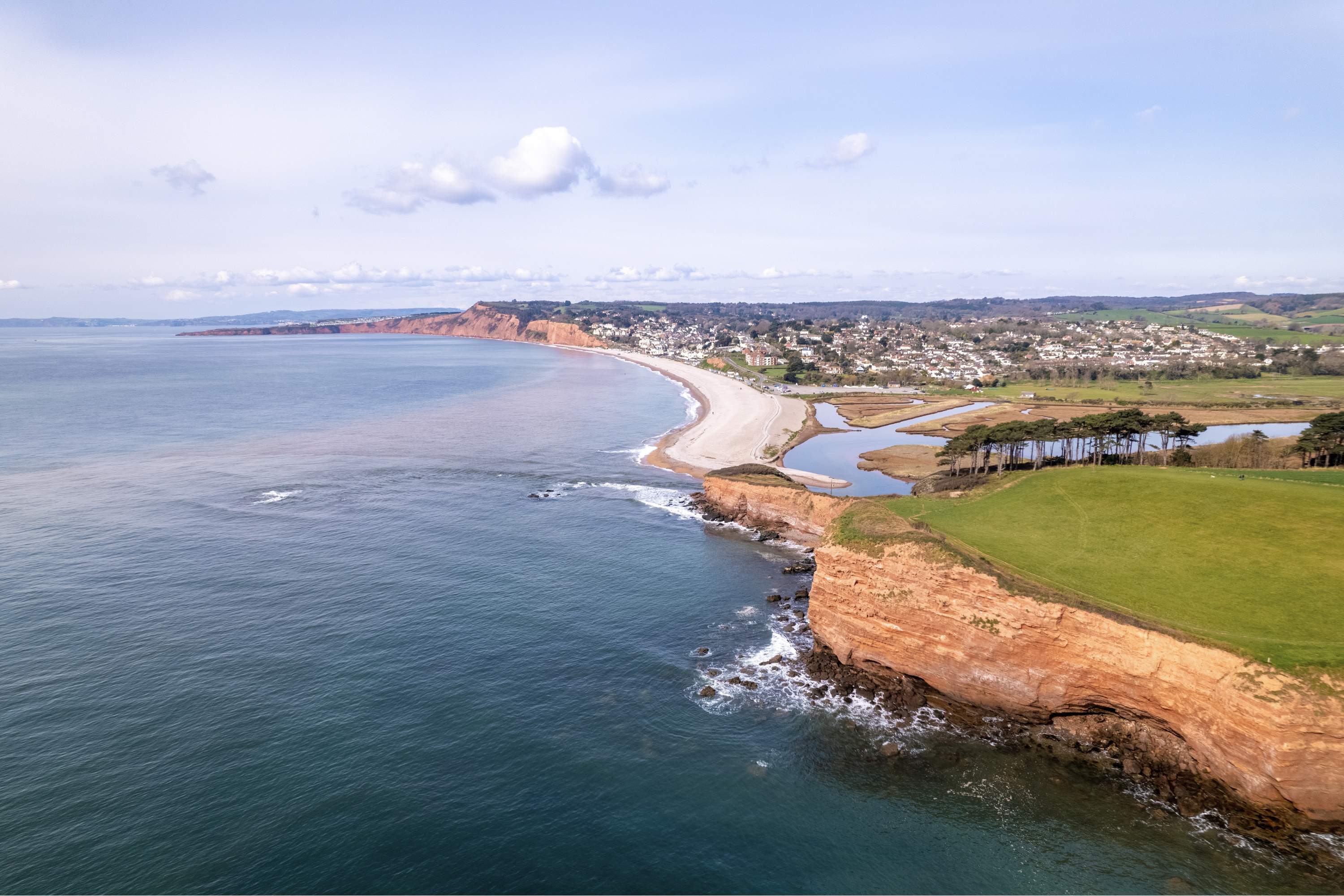 a view of the jurassic coast at budleigh salterton from above