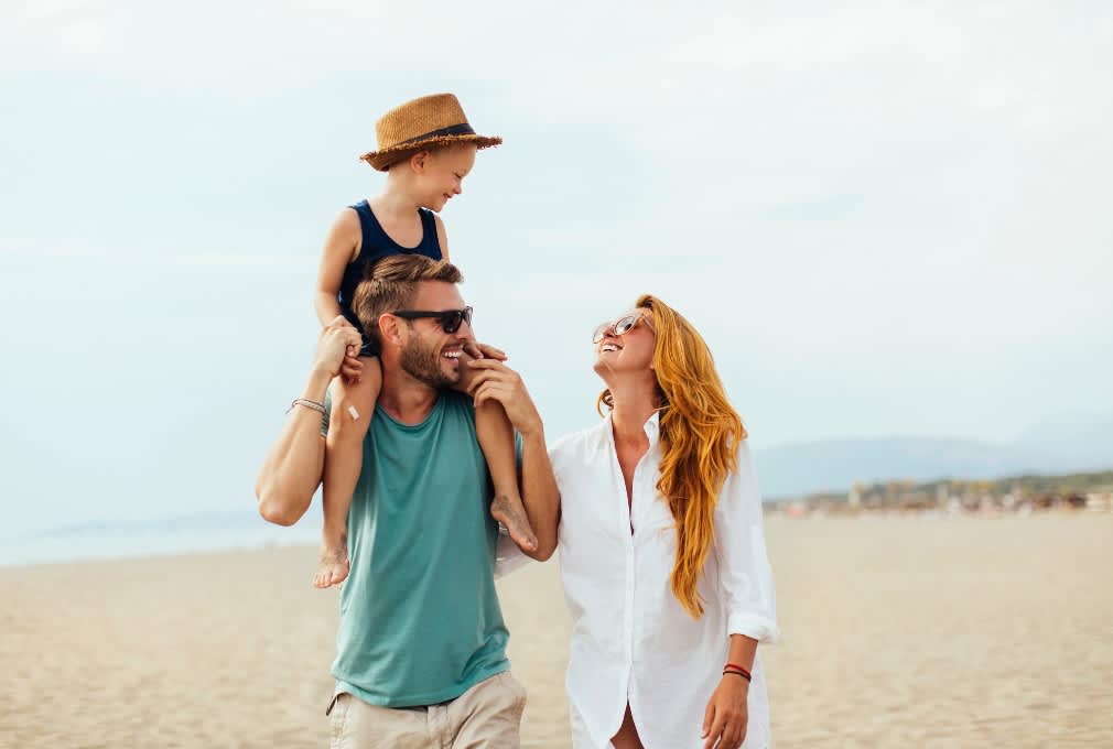 Family on the beach
