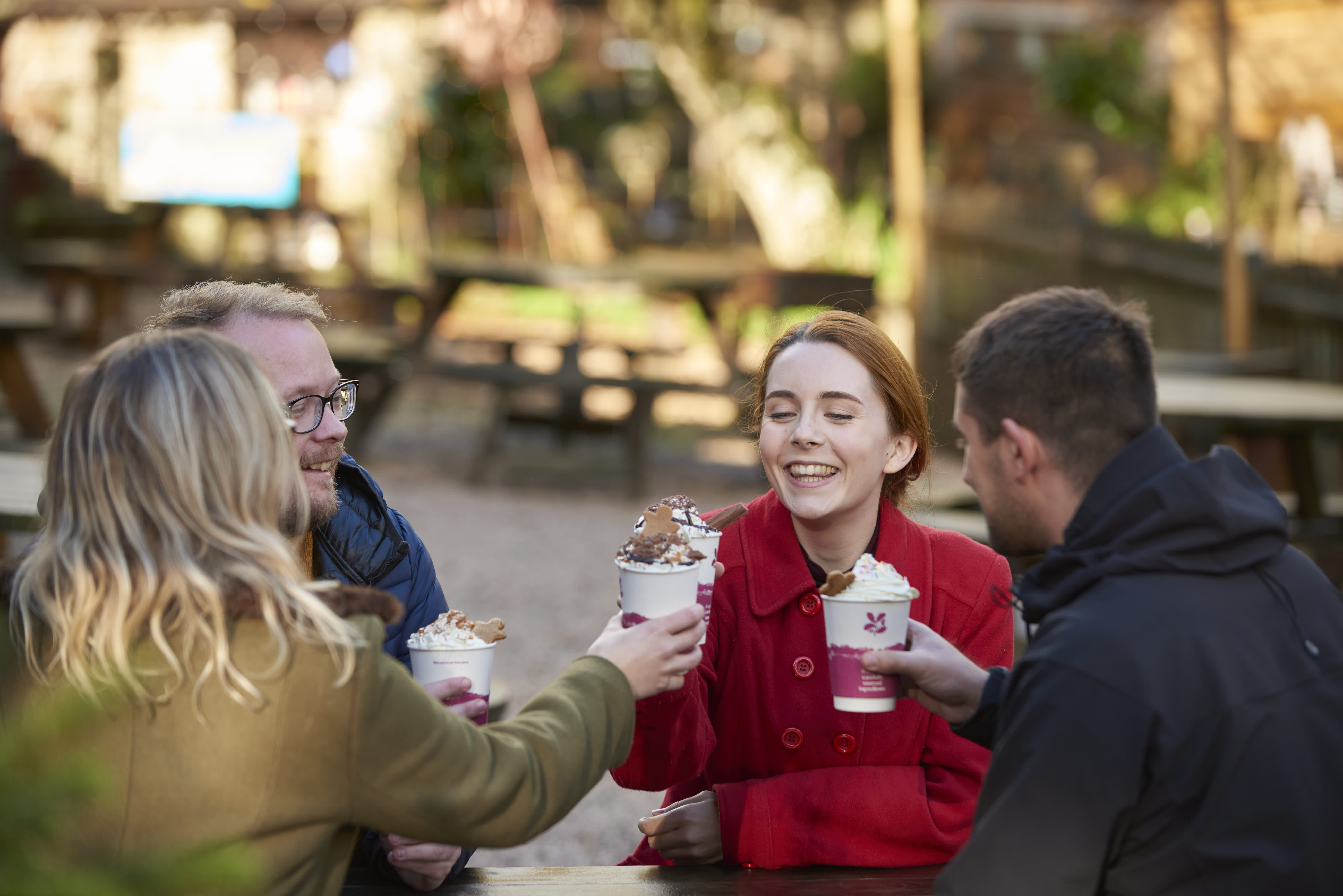 visitots at buckland abbey enjoying seasonal refreshments
