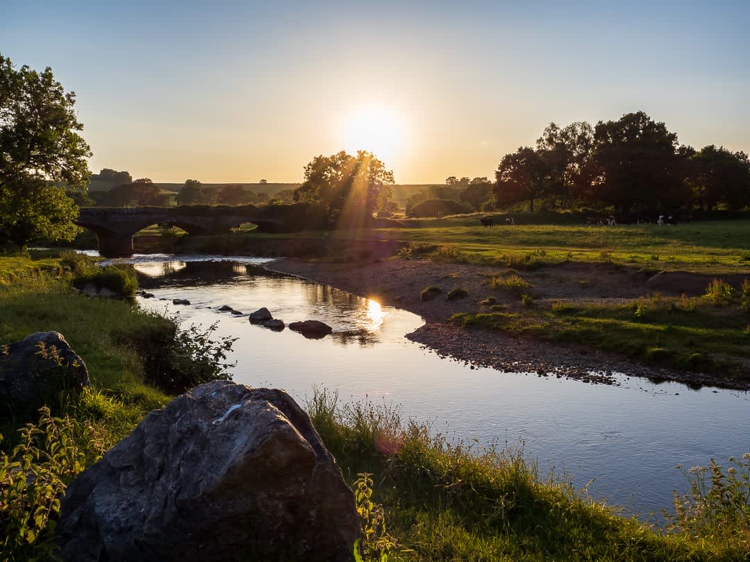 sunset over river otter
