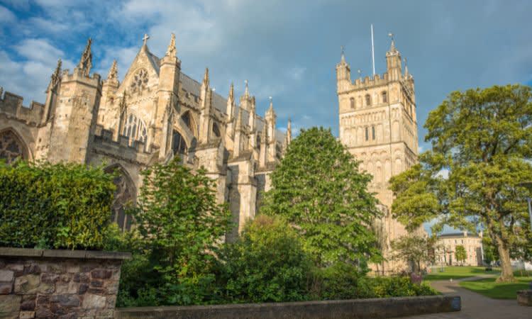 image shows Exeter Cathedral
