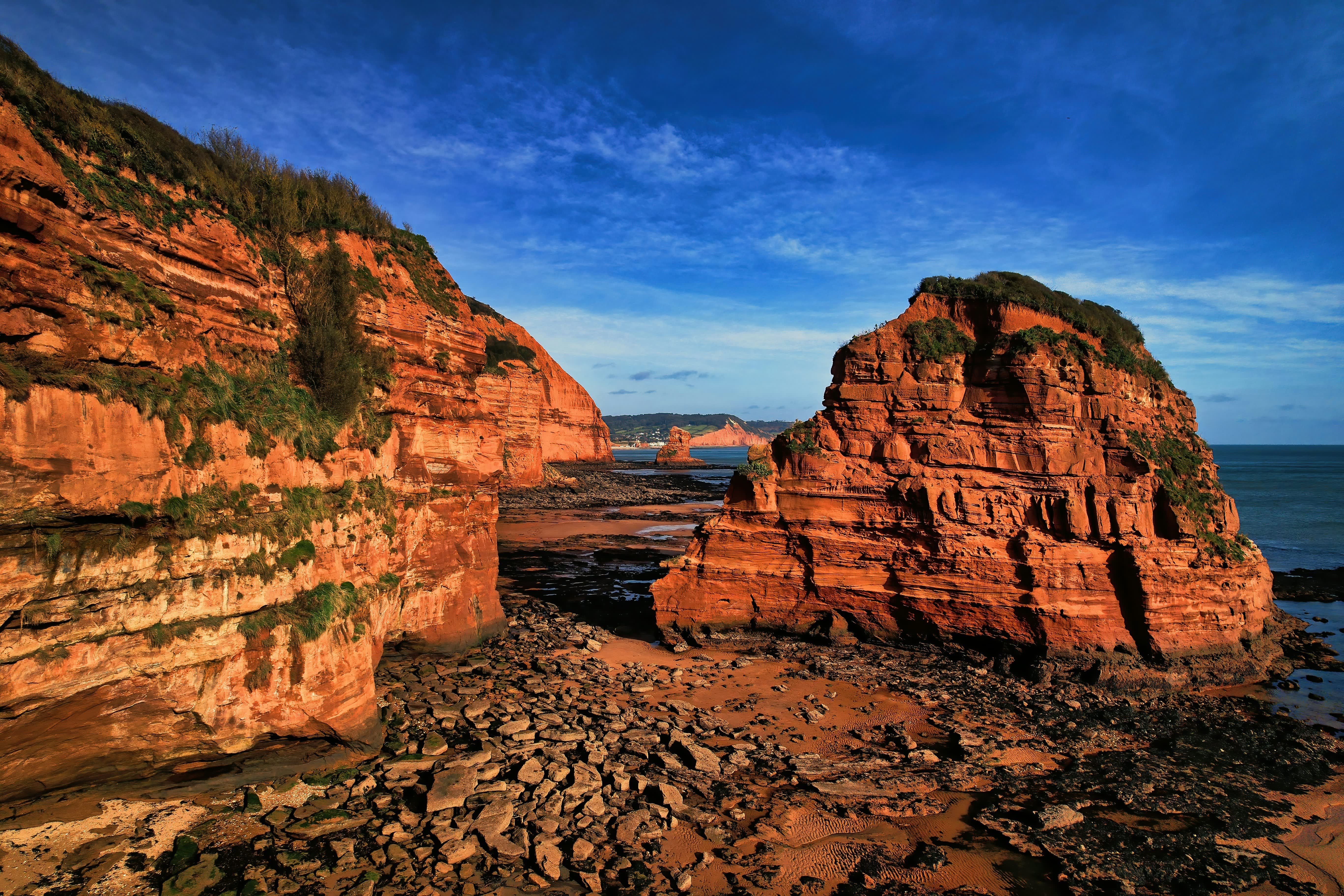view of coast in East devon cliffs