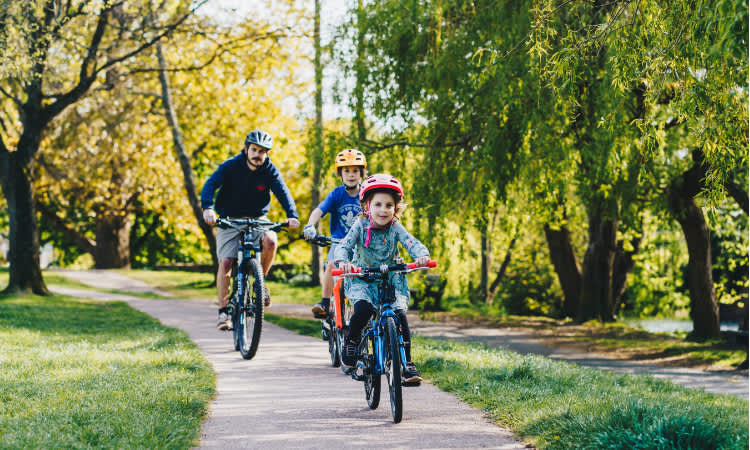 family cycling