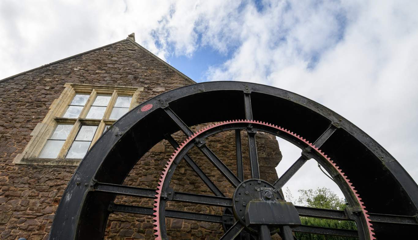 the weheel outside Tiverton Museum