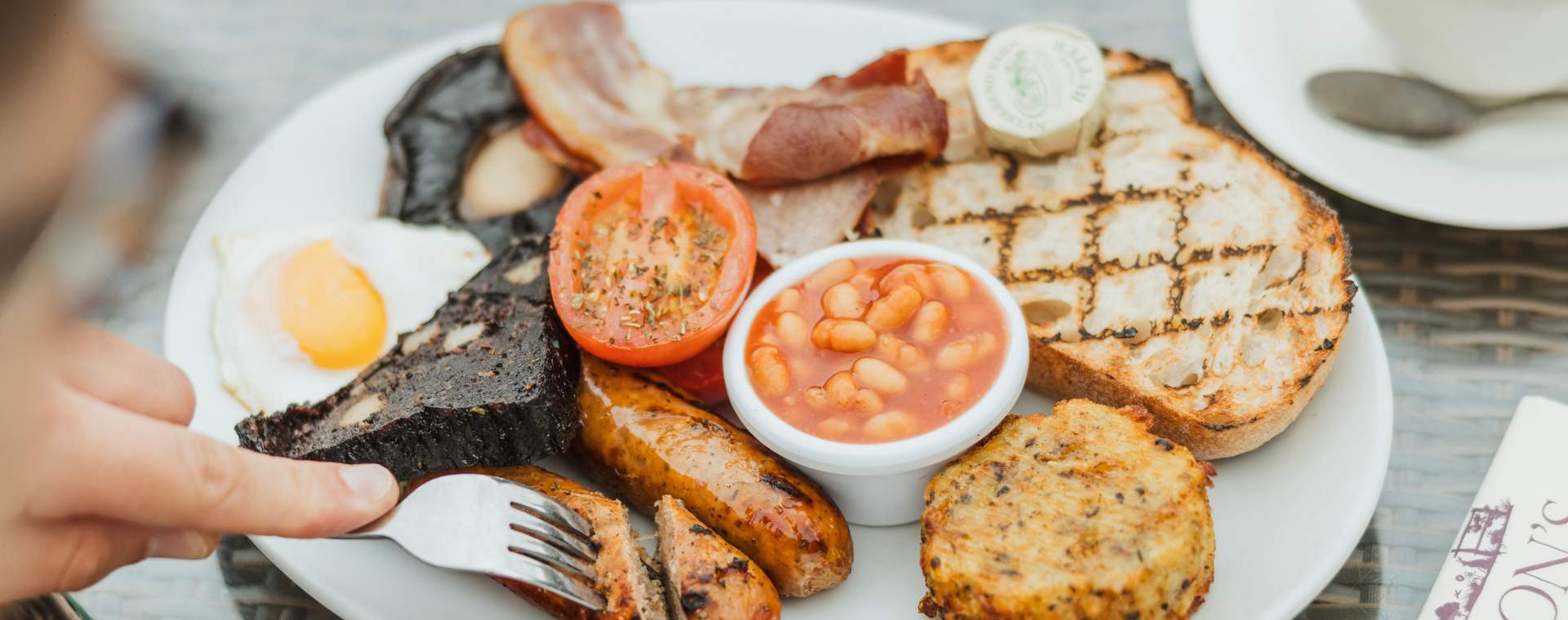 A full English breakfast from Drewton's in East Yorkshire.