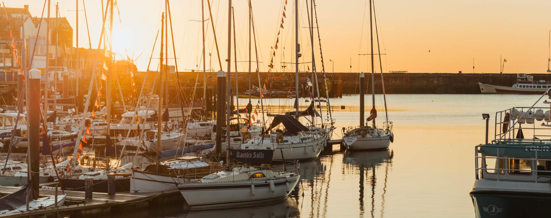 Bridlington harbour at sunrise