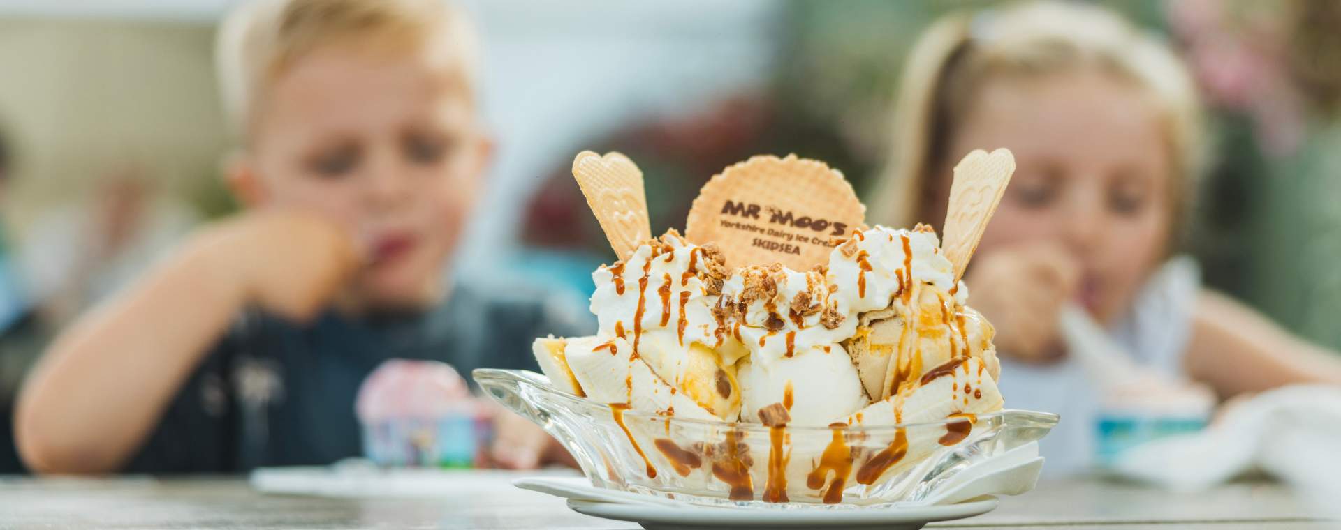 A huge ice cream sundae from Mr Moo's in Hornsea