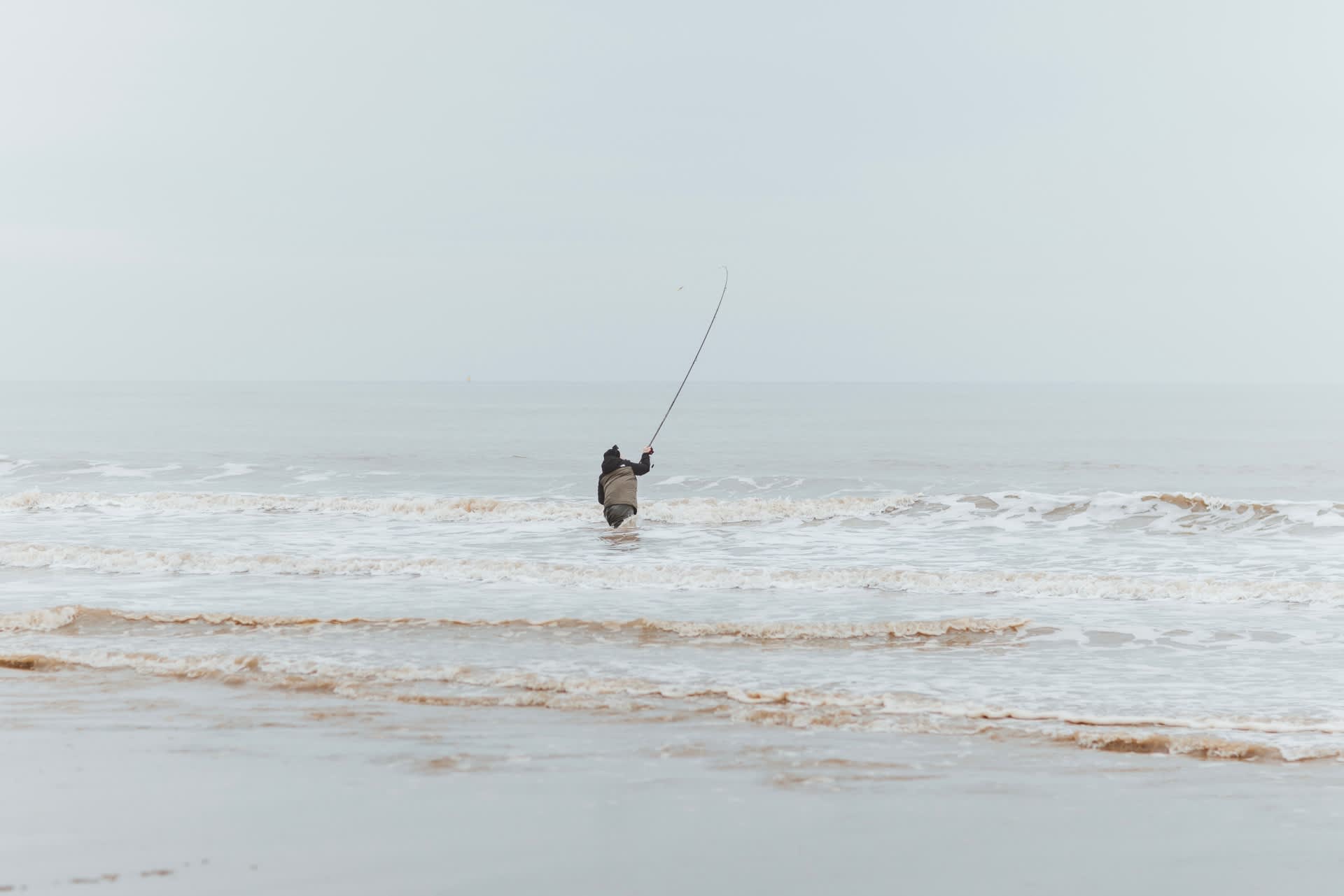 Angler in the sea