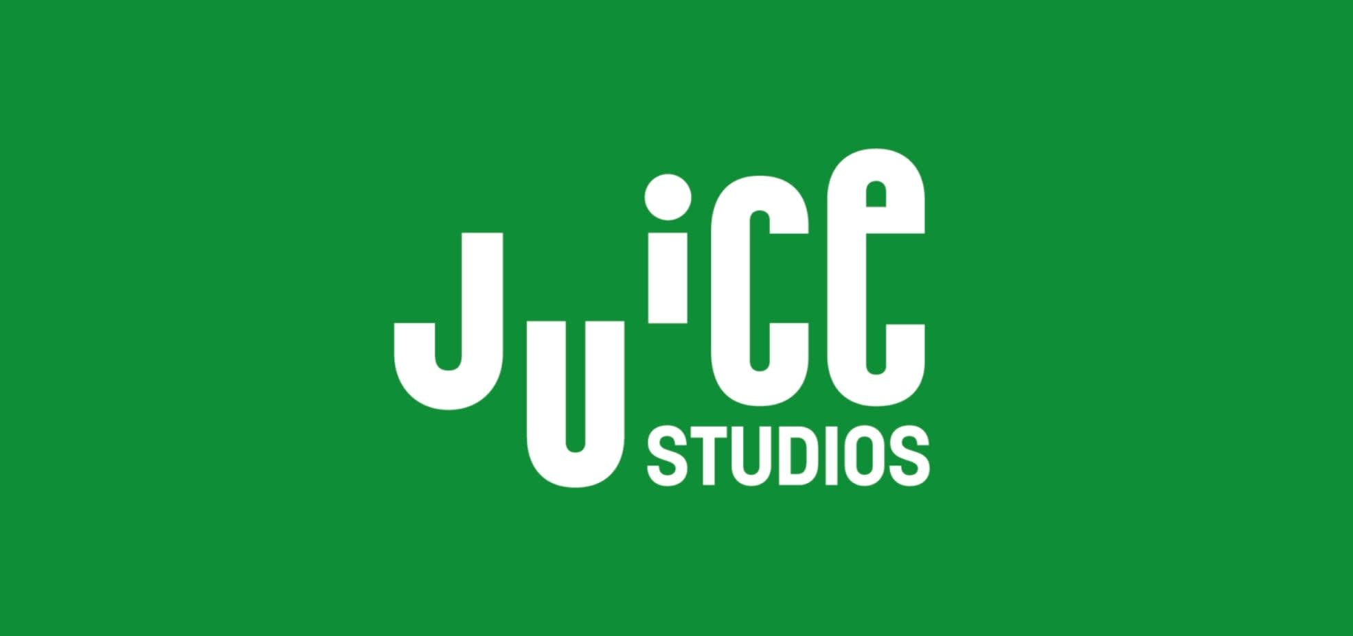 The juice studios logo on a green background with white text.