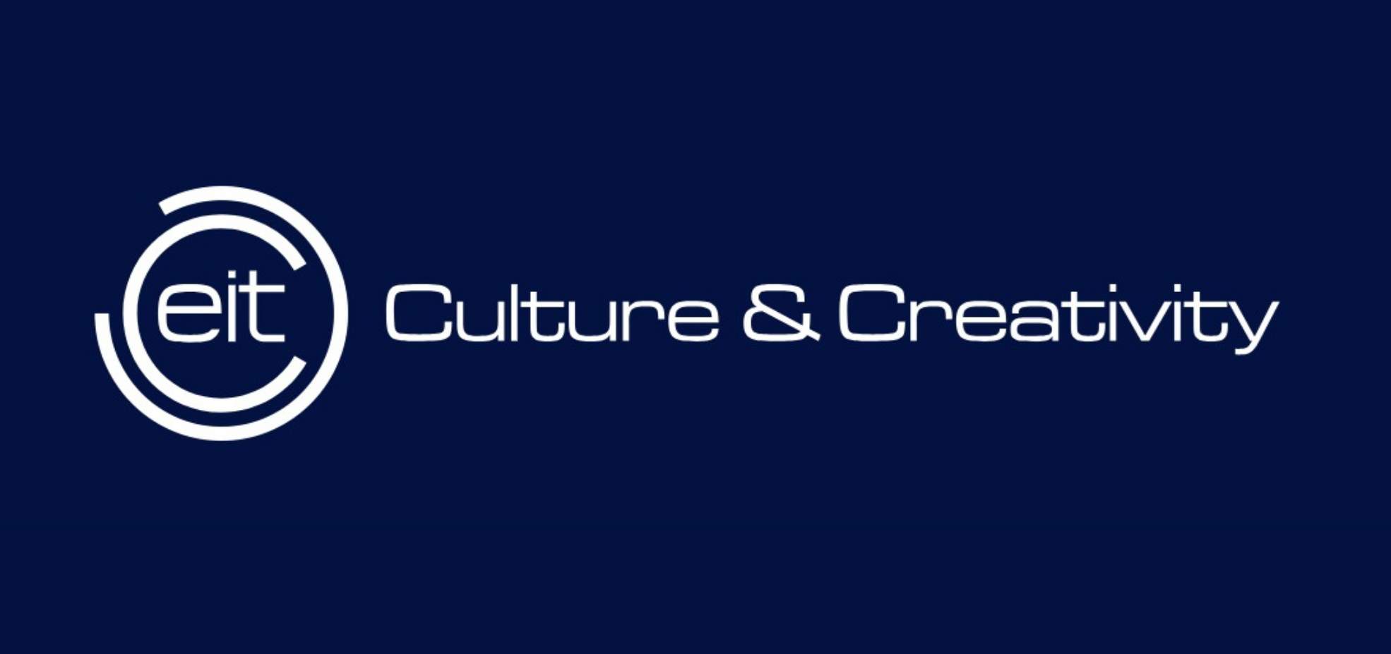 The EIT Culture and creativity logo in white text on a dark blue background