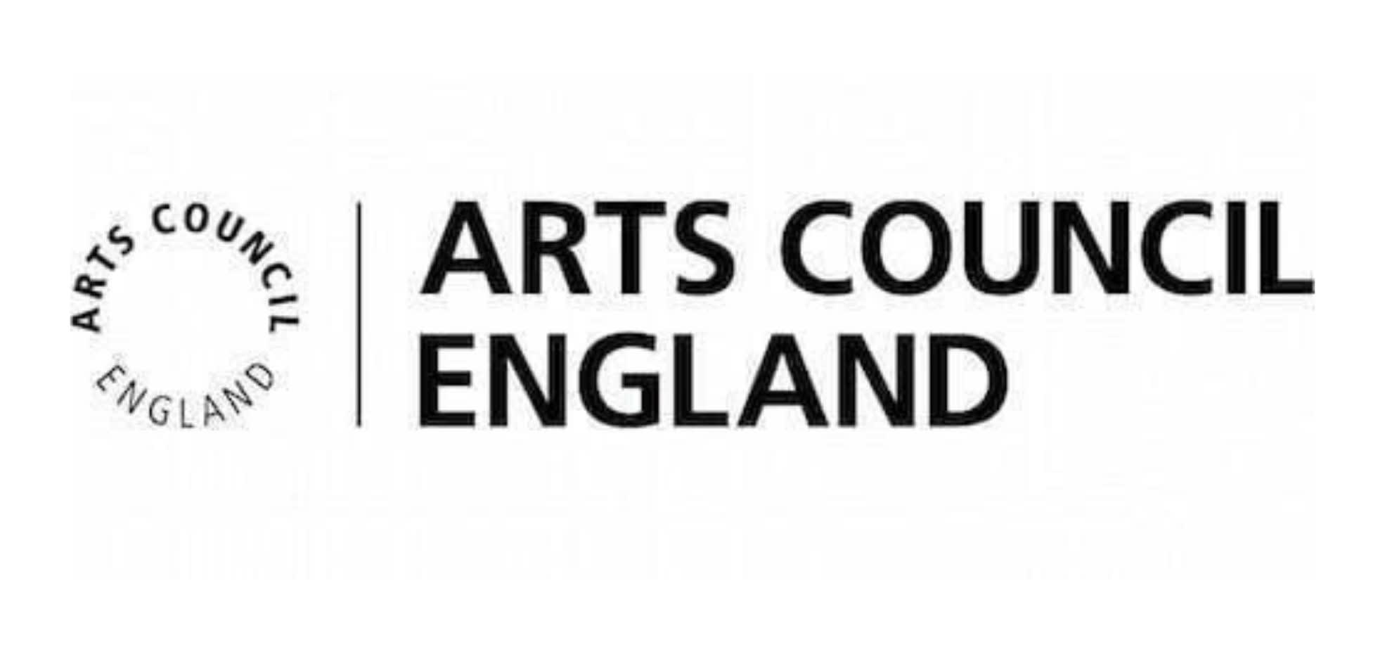 The Arts Council England Logo. Arts Council England is in black text on the right side. Arts Council England is in a circle on the left side.