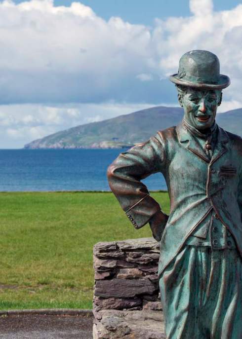 Visit waterville ring of kerry charlie chaplin famous statue failte irealnd content pool