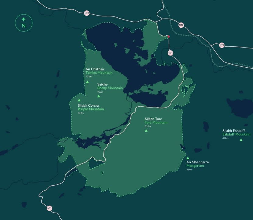 Killarney National Park Static Map from National Parks Website