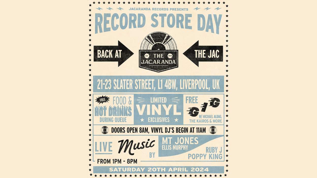 A poster for Record Store Day at the Jacaranda