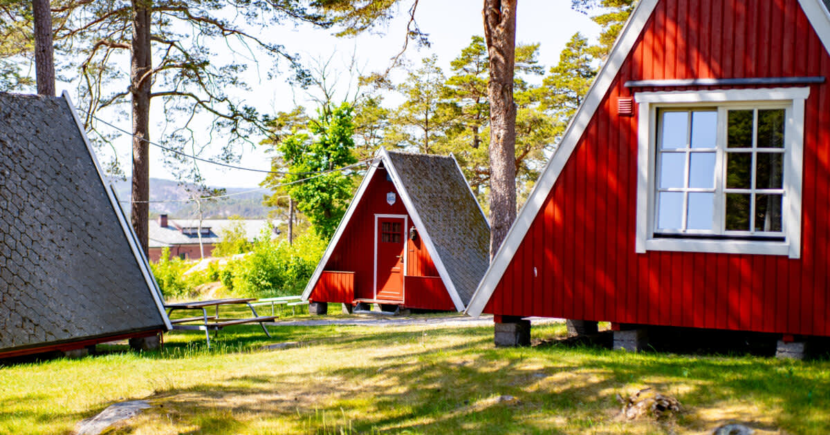 Bilde av hyttene på Fredriksten camping