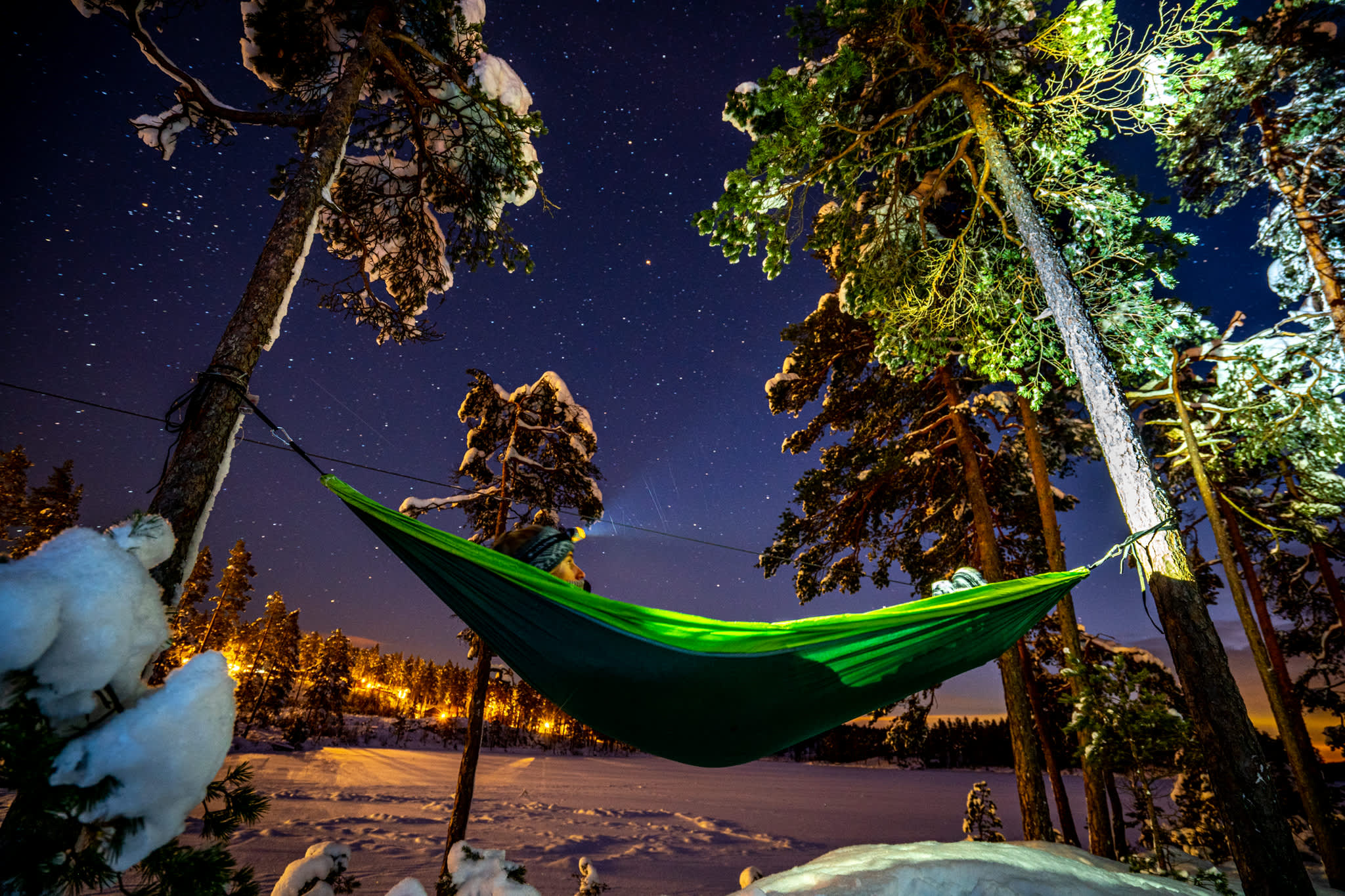 Hengekøye vinter Haldenkanalen