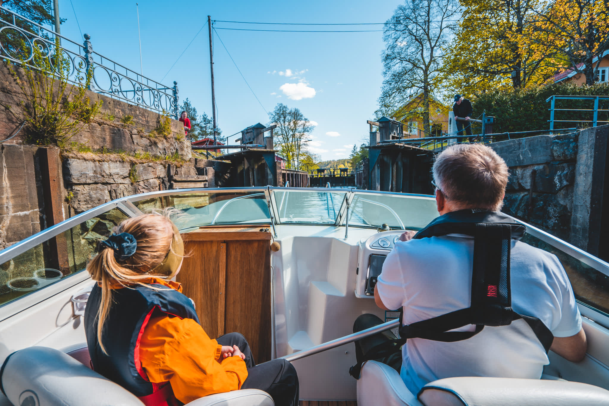Leisure boat in the Halden Canal