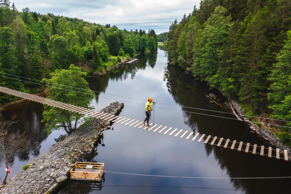 Via Ferrata Haldenkanalen hengebro
