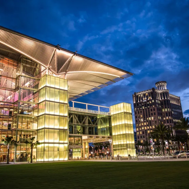 Dr. Phillips Center for the Performing Arts exterior and South Street