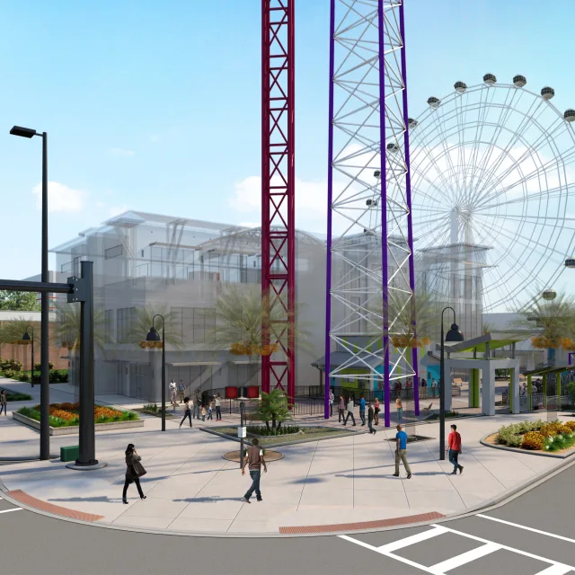 ICON Park Slingshot and Drop Tower renderings