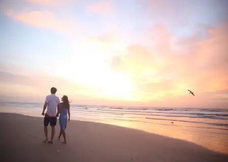 Mustang Island State Park - Beach Couple