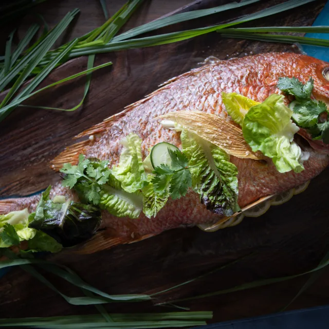 Whole snapper at the Knife + Spoon Restaurant in the Ritz-Carlton Orlando Grande Lakes