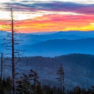 Sunset image during winter at Clingsman's Dome