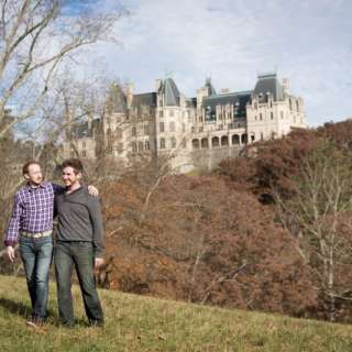 Gay Couple at Biltmore in Winter