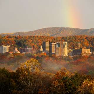 Downtown Asheville Skyline in Fall