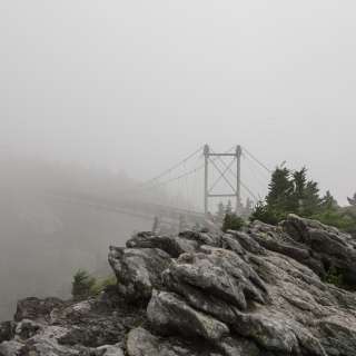Foggy Grandfather Swinging Bridge